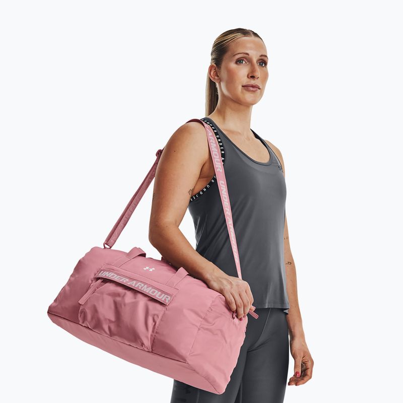 Жіноча тренувальна сумка Under Armour Favorite Duffle 30 л рожевий еліксир/біла 7