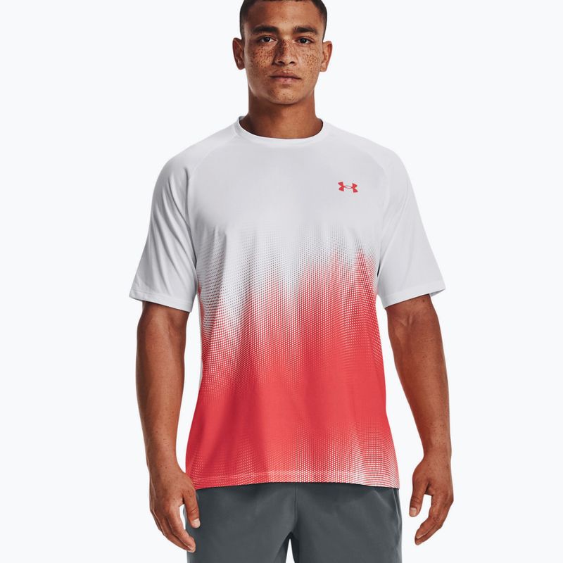 Футболка тренувальна чоловіча Under Armour Tech Fade червоно-біла 1377053