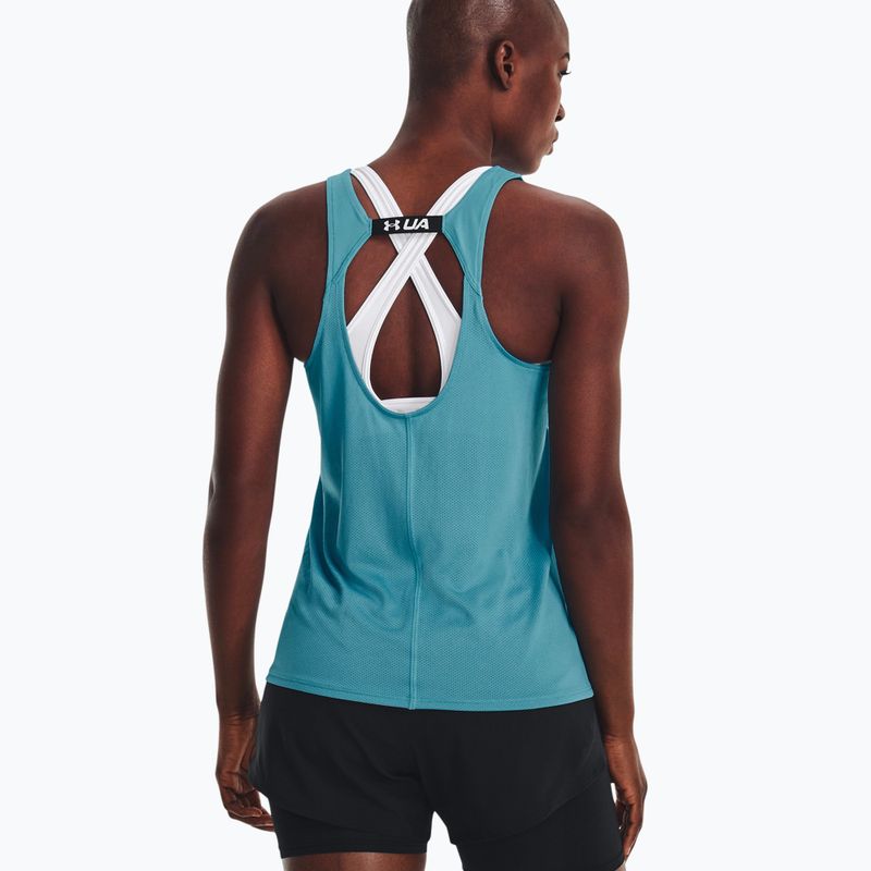 Майка для бігу жіночий Under Armour Fly By блакитна 1361394-433 4