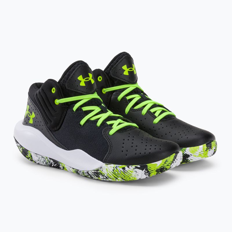Кросівки для баскетболу чоловічі Under Armour Jet '21 black/white/lime surge 4