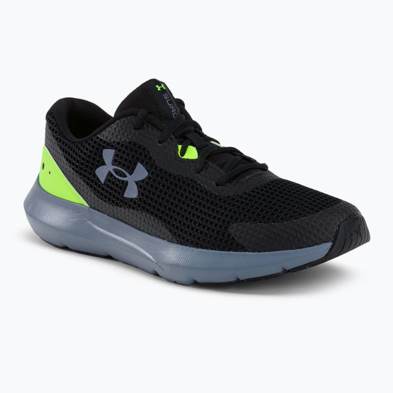 Кросівки для бігу чоловічі Under Armour Surge 3 чорно-зелені 3024883