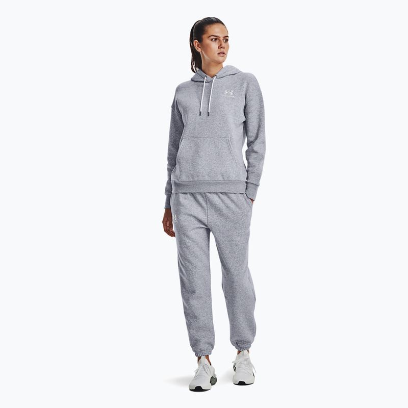 Штани для тренувань жіночі Under Armour Essential Fleece Joggers mod gray light heather/white 2