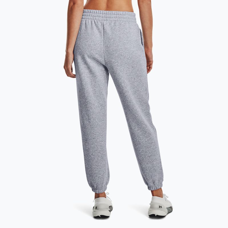 Штани для тренувань жіночі Under Armour Essential Fleece Joggers mod gray light heather/white 3