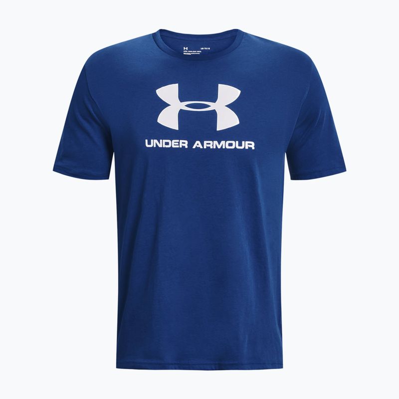 Футболка тренувальна чоловіча Under Armour Sportstyle Logo SS блакитна 1329590-471 5