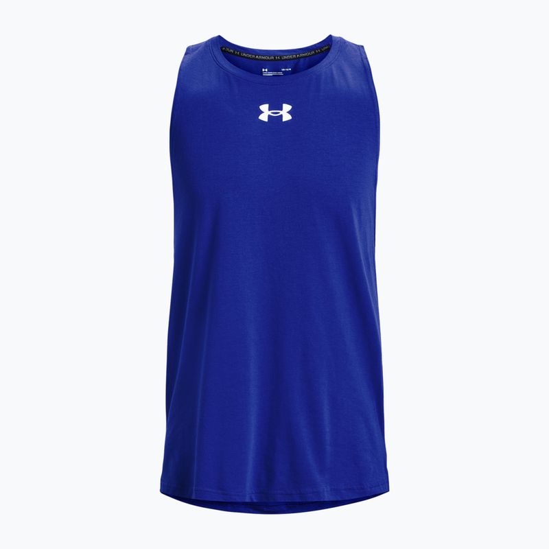 Футболка баскетбольна чоловіча Under Armour Baseline Cotton Tank блакитна 1361901 3