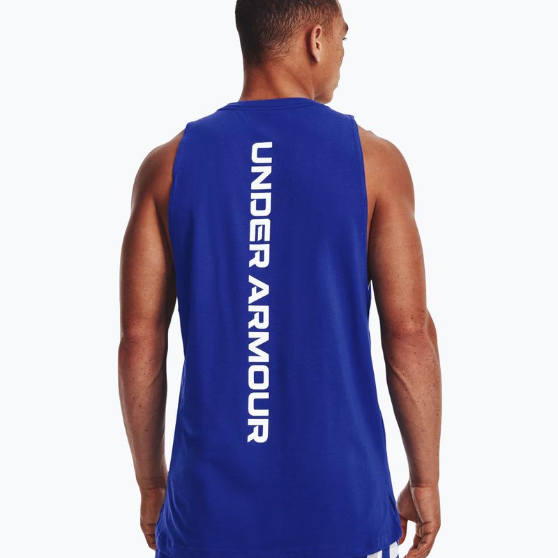 Футболка баскетбольна чоловіча Under Armour Baseline Cotton Tank блакитна 1361901 2