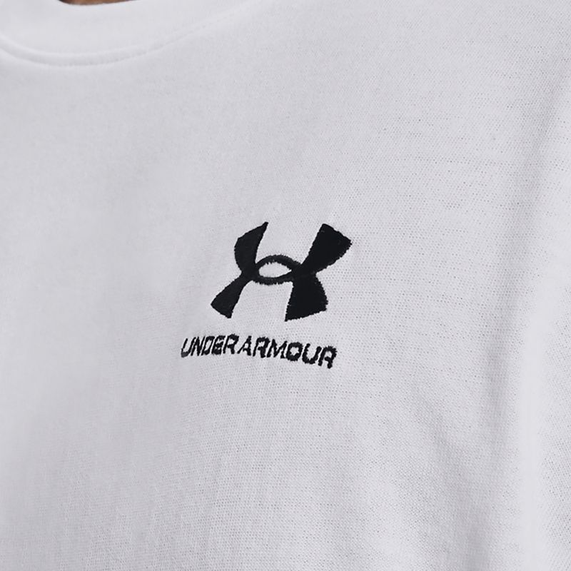 Чоловіча футболка Under Armour Logo Emb Heavyweight біла/чорна 4