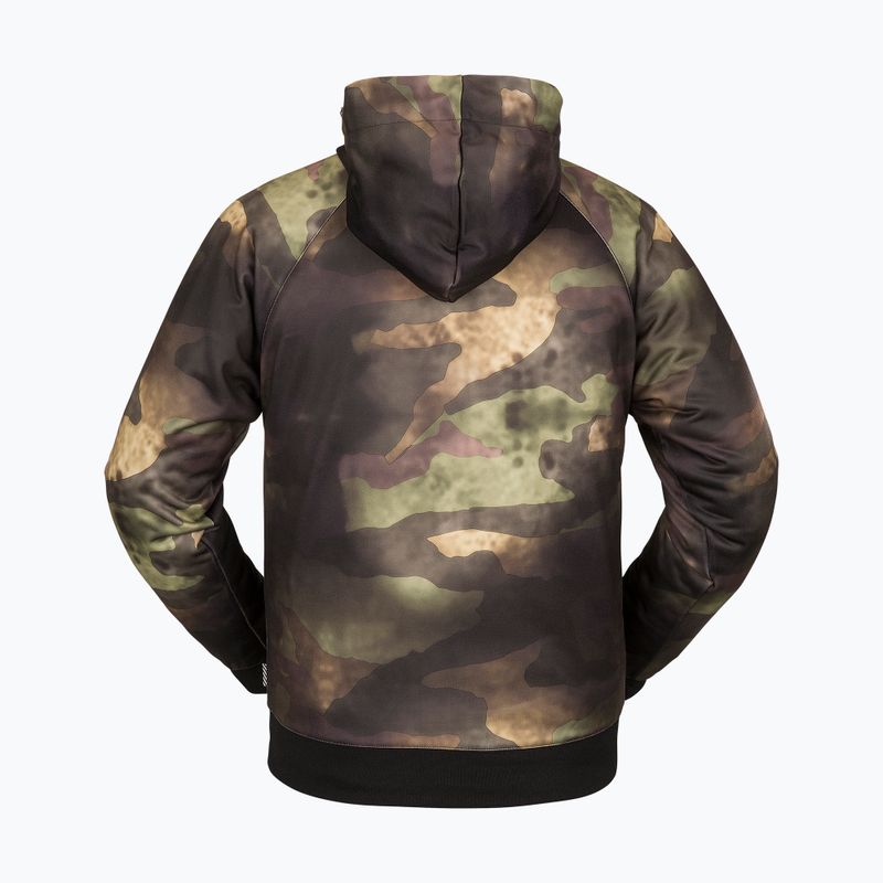 Кофта сноубордична чоловіча Volcom Hydro Riding Hoodie зелено-коричнева G4152303 2