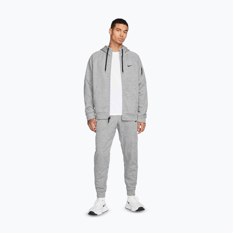 Кофта для тренувань чоловіча Nike Therma Fit Full-Zip dark grey heather/particle grey/black