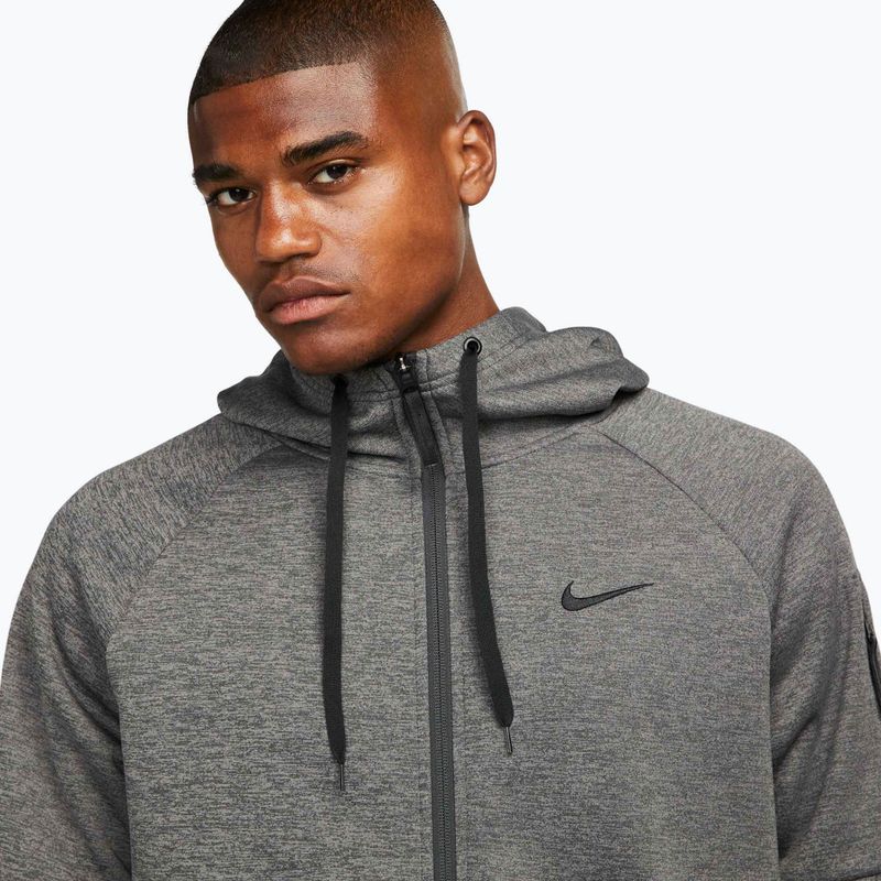 Чоловіча тренувальна кофта  Nike Therma Fit Full-Zip charcoal heathr/dark smoke grey/black 4
