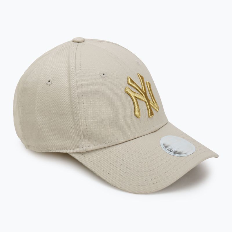 Жіноча бейсболка New Era Metallic Logo 9Forty New York Yankees світло-бежева