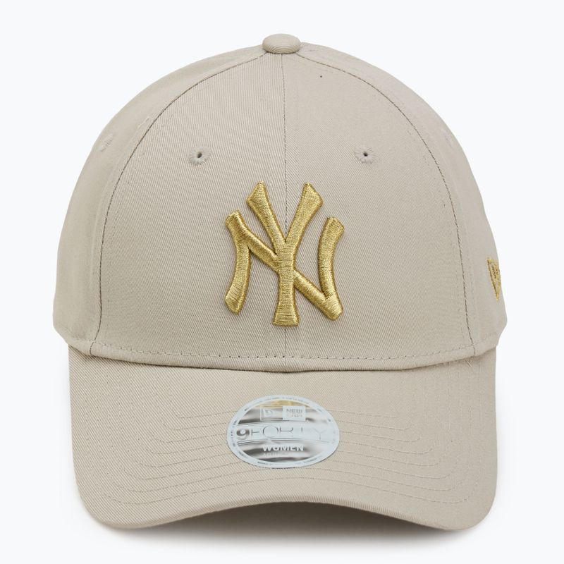 Жіноча бейсболка New Era Metallic Logo 9Forty New York Yankees світло-бежева 2