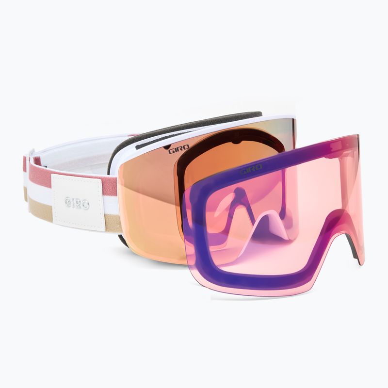 Жіночі гірськолижні окуляри Giro Ella white lx stripe/рожеве золото/інфрачервоні