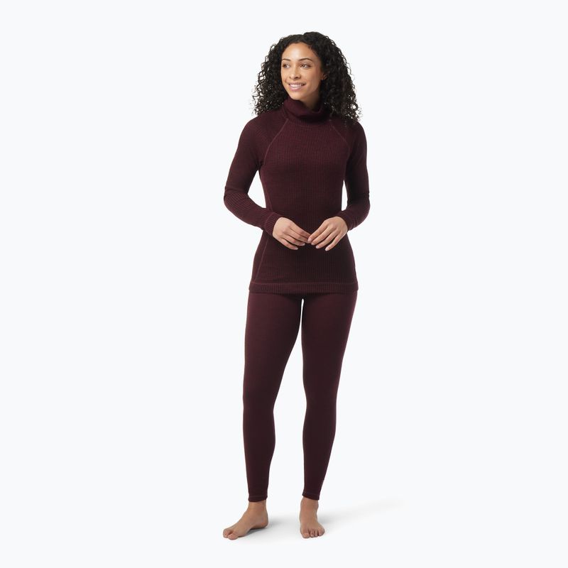Жіноча термоактивна кофта Smartwool Thermal Merino Rib Turtleneck black cherry heather 5