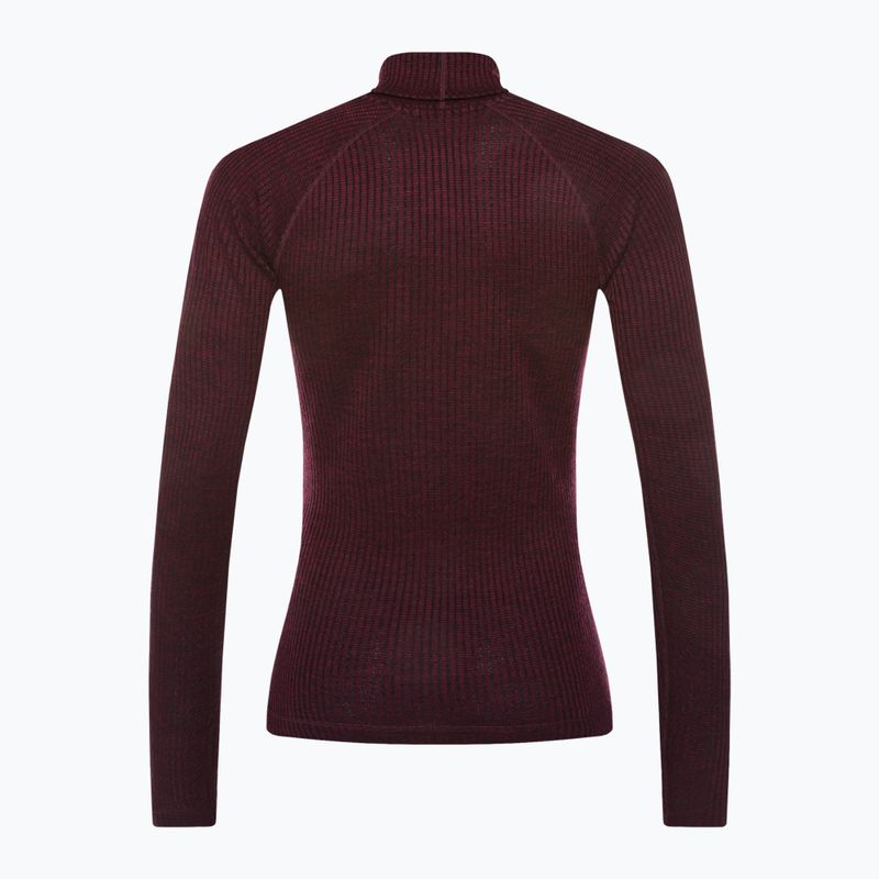 Жіноча термоактивна кофта Smartwool Thermal Merino Rib Turtleneck black cherry heather 2