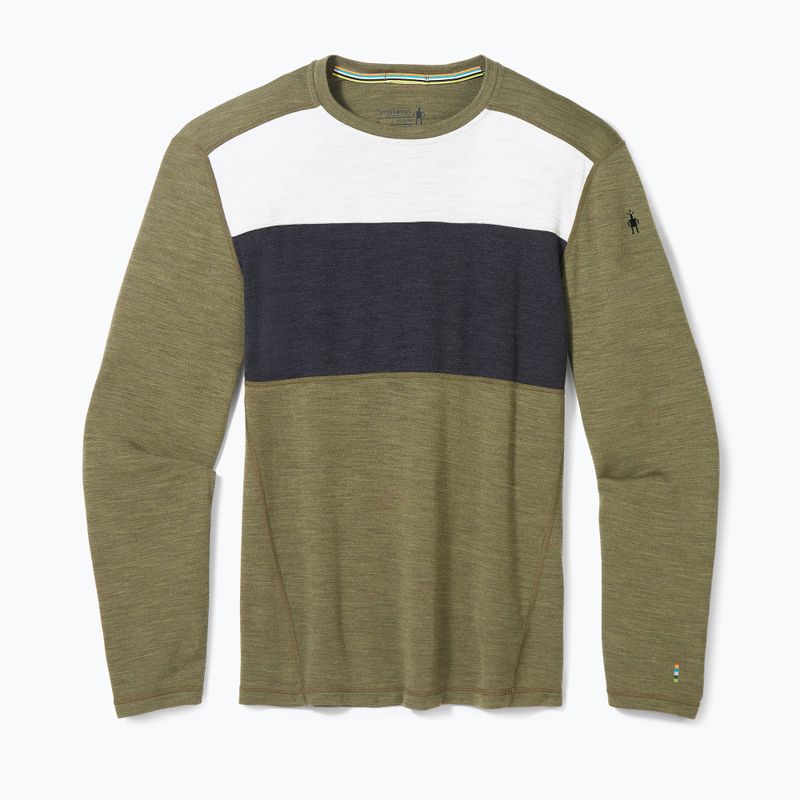 Термокофта чоловіча Smartwool Classic Thermal Merino Base Layer Colorblock Crew Boxed зелена SW016354K66 4