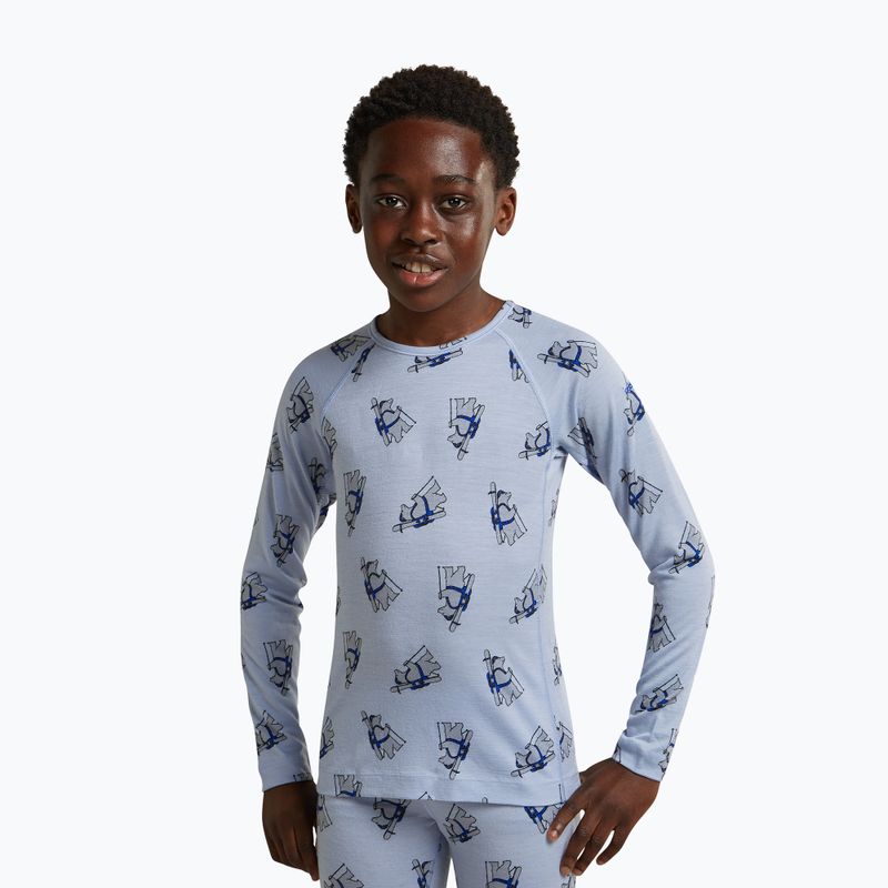 Кофта термоактивна дитяча Icebreaker Merino 200 Oasis Crewe Bear Tour Zinc Blue/Aop 8