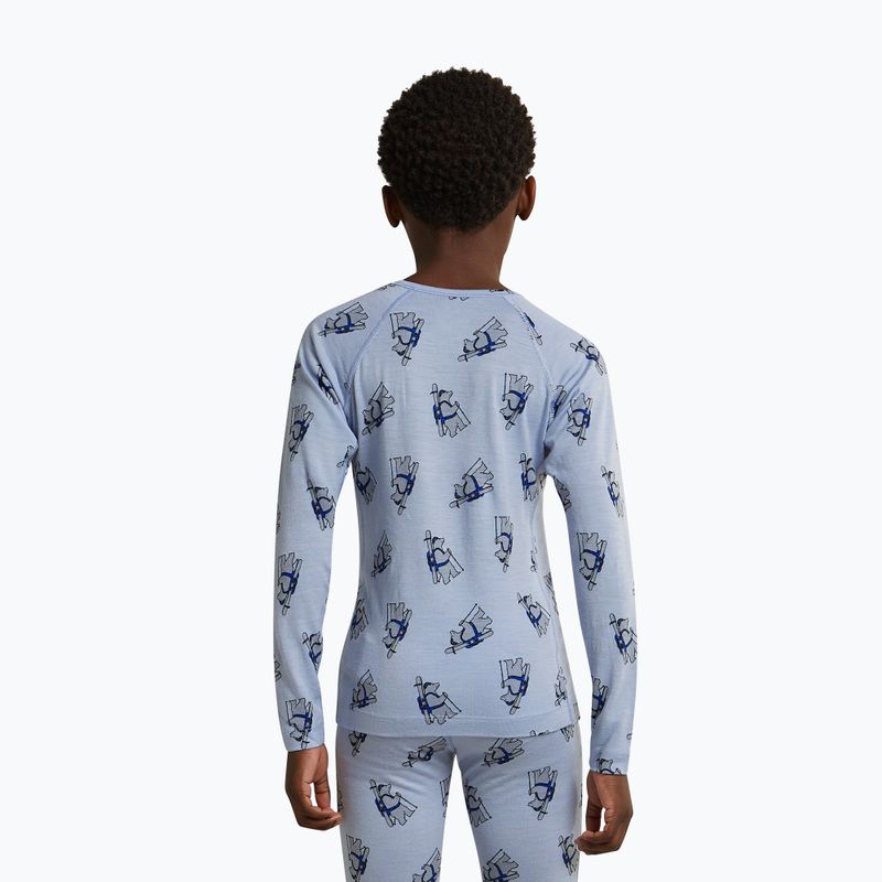 Кофта термоактивна дитяча Icebreaker Merino 200 Oasis Crewe Bear Tour Zinc Blue/Aop 10