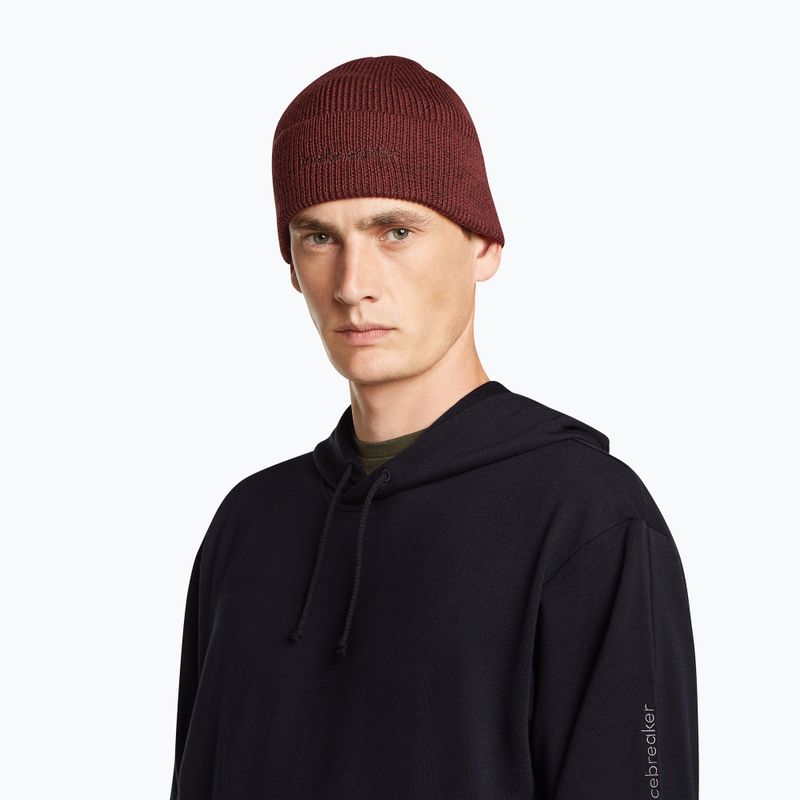 Шапка зимова icebreaker Merino All Day Toque Beanie port/bittersweet 3