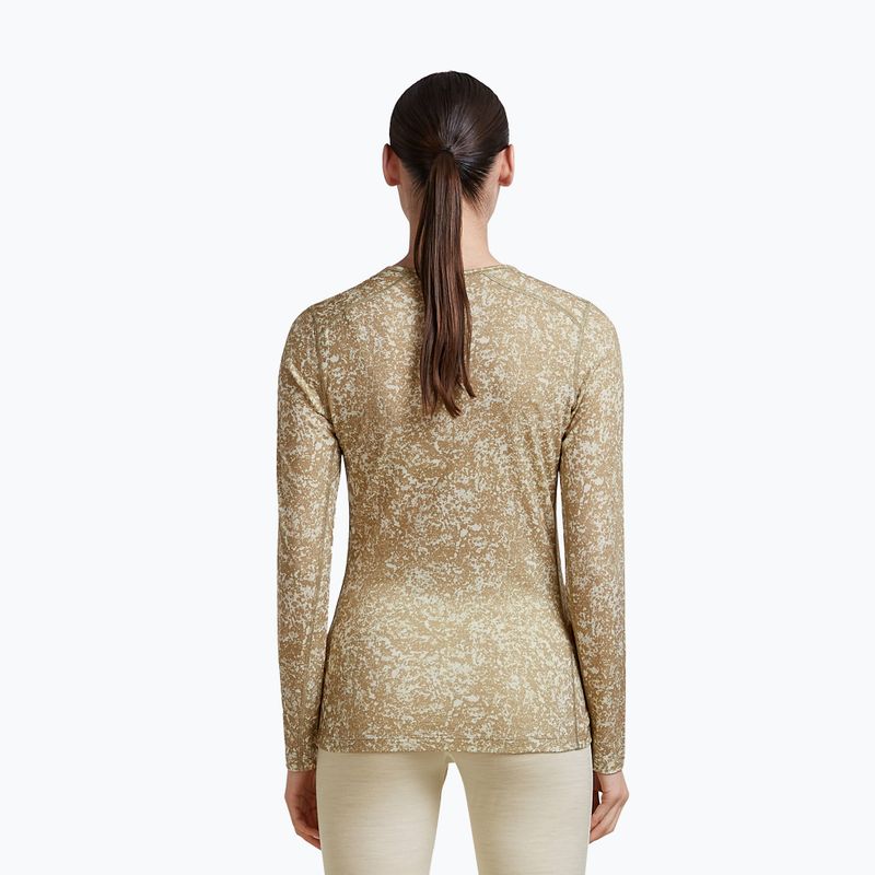 Лонгслів жіночий icebreaker Merino 200 Oasis Crewe Moss Bloom cumin/undyed/aop 3