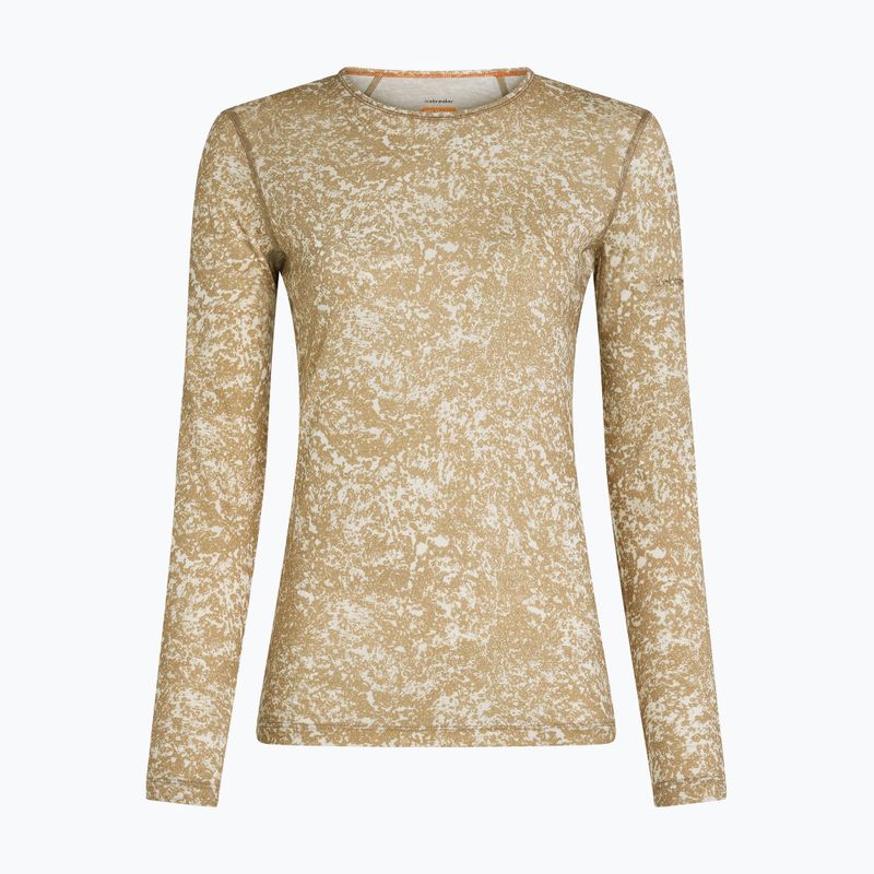 Лонгслів жіночий icebreaker Merino 200 Oasis Crewe Moss Bloom cumin/undyed/aop 7