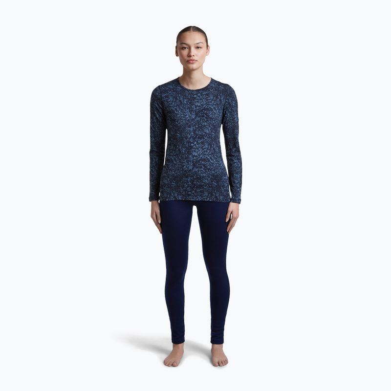 Лонгслів жіночий icebreaker Merino 200 Oasis Crewe Moss Bloom navy/dawn/aop 2