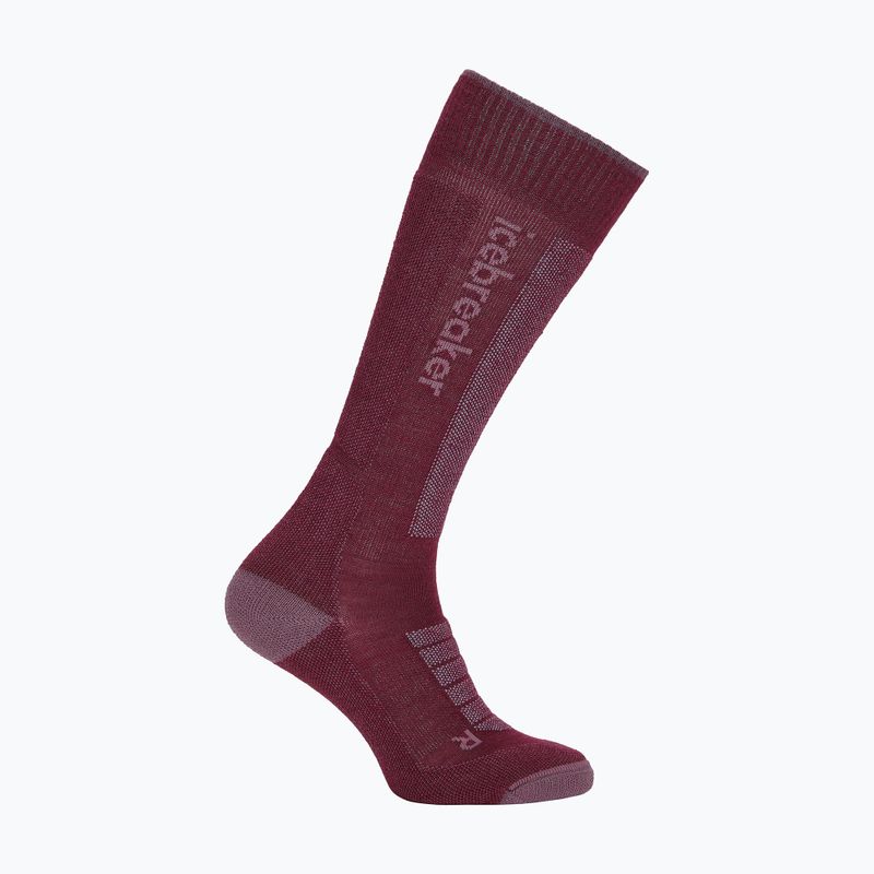 Шкарпетки лижні жіночі Icebreaker Merino Ski+ Ultralight OTC berry/grey plum/zinc blue 2