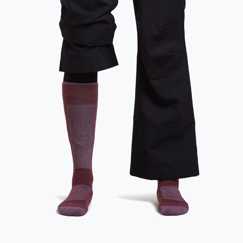 Шкарпетки лижні жіночі Icebreaker Merino Ski+ Ultralight OTC berry/grey plum/zinc blue 3