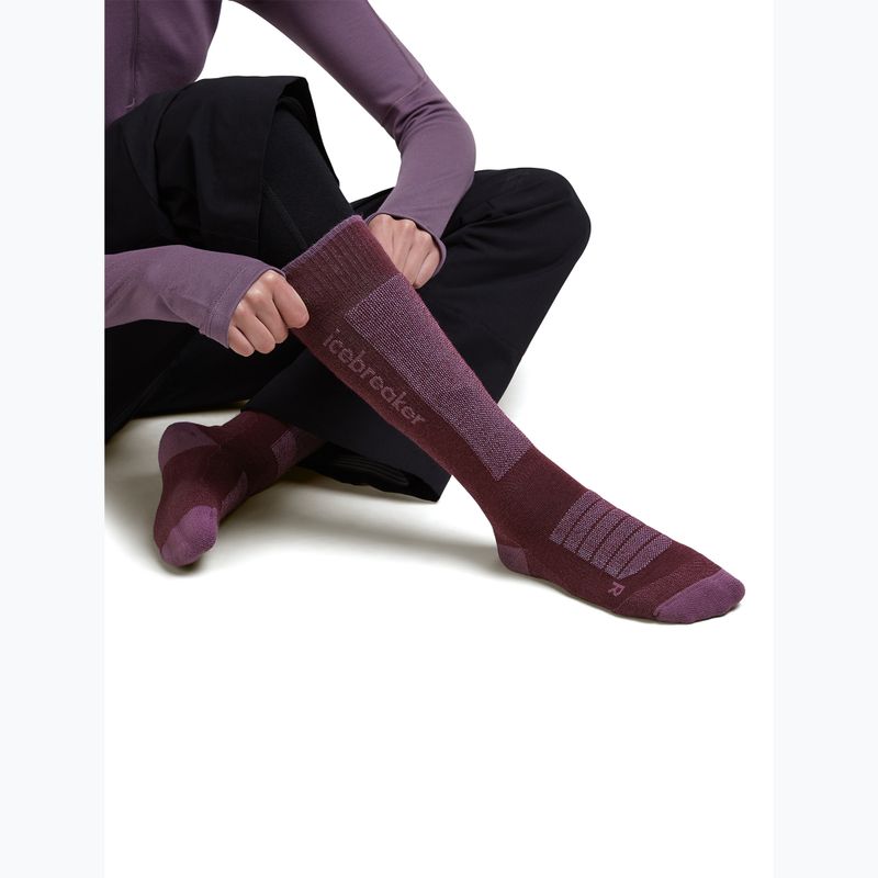 Шкарпетки лижні жіночі Icebreaker Merino Ski+ Ultralight OTC berry/grey plum/zinc blue 4