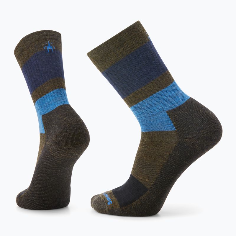 Шкарпетки для трекінгу Smartwool Everyday Blocked Stripe Crew зелено-блакитні SW001940D11 4