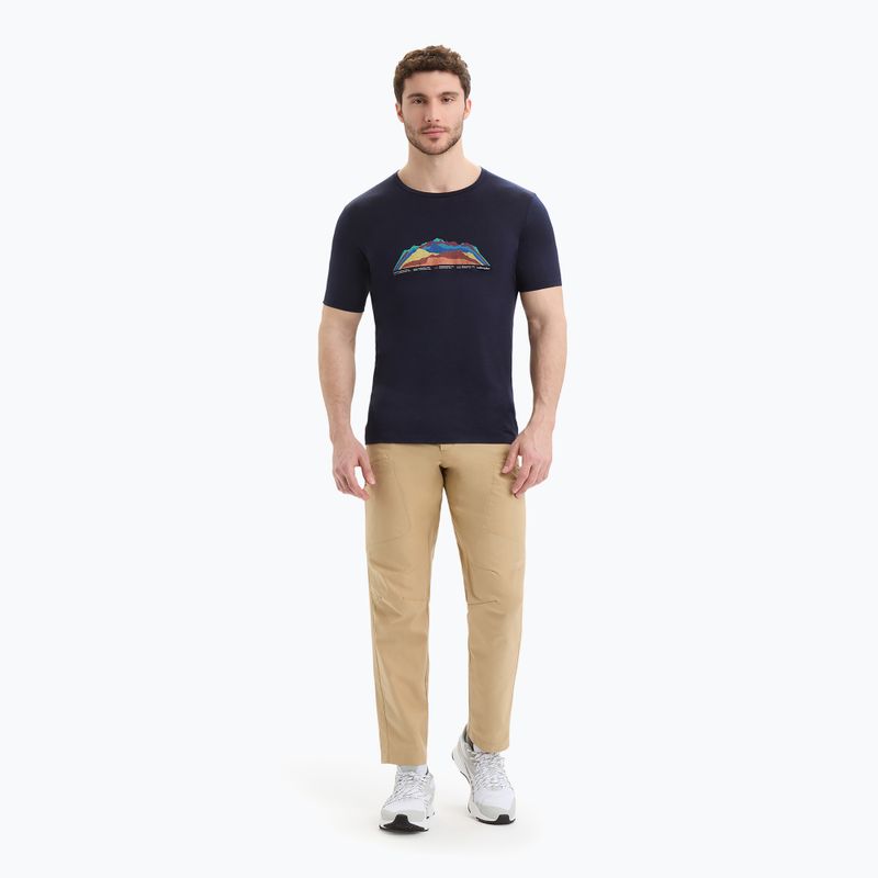Футболка трекінгова чоловіча icebreaker Tech Lite II 7 Mountain Tops midnight navy 5