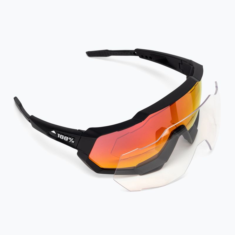Окуляри велосипедні 100% Speedtrap soft tact black/hiper red multilayer mirror