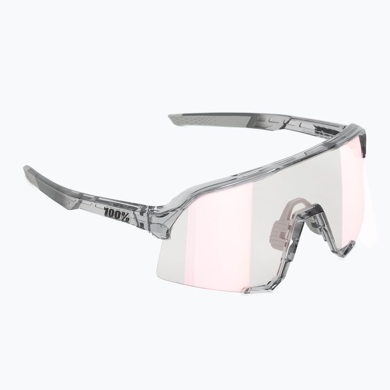 Окуляри сонцезахисні 100% S3 polished translucent grey/rose gold mirror photochrom