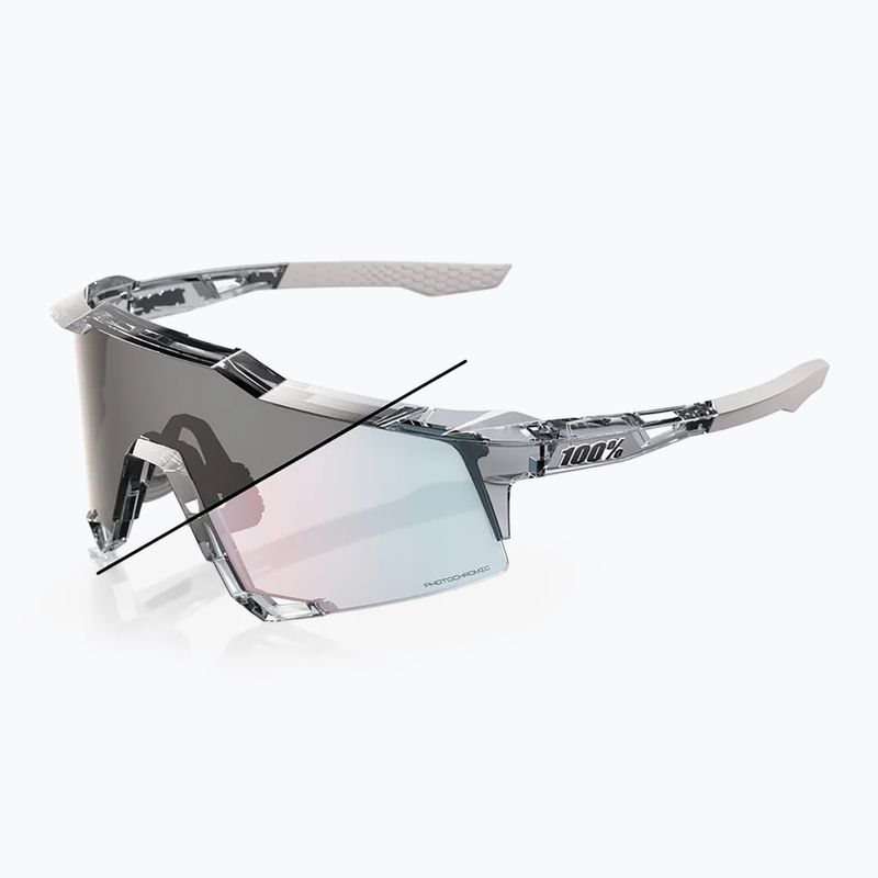 Окуляри сонцезахисні 100% Speedcraft polished translucent grey/rose gold mirror photochrom