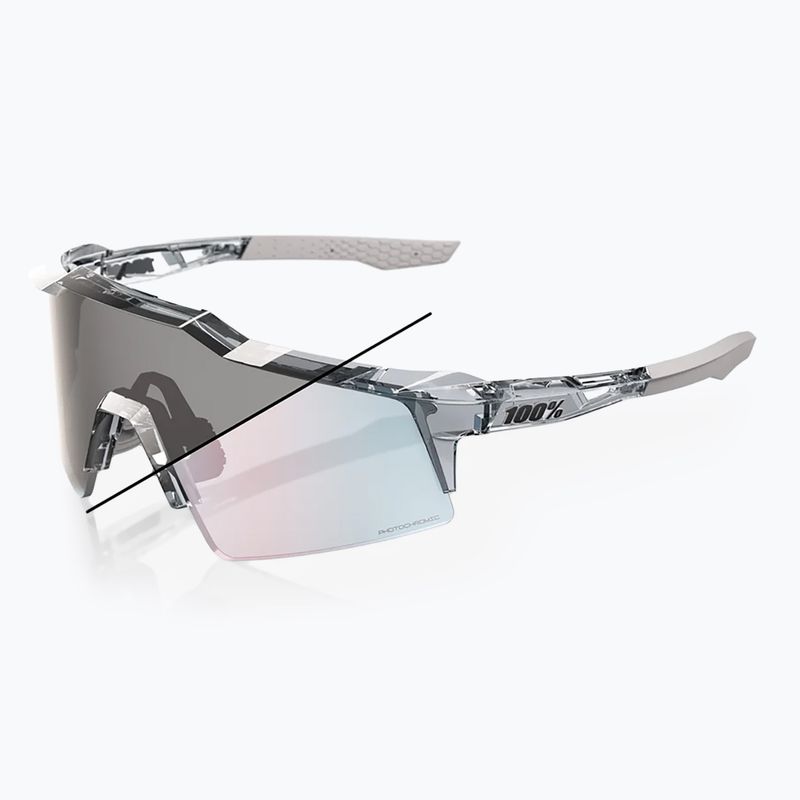 Окуляри сонцезахисні 100% Speedcraft SL polished translucent grey/rose gold mirr photochr 7