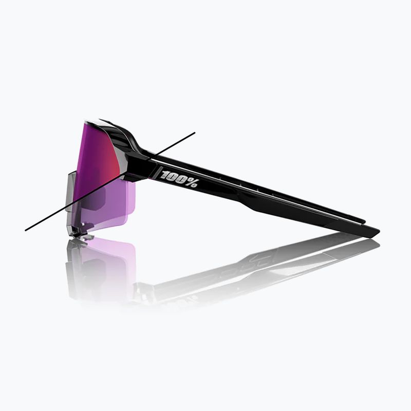 Окуляри сонцезахисні 100% S3 LE gloss black/purple flash mirror photochromic 2