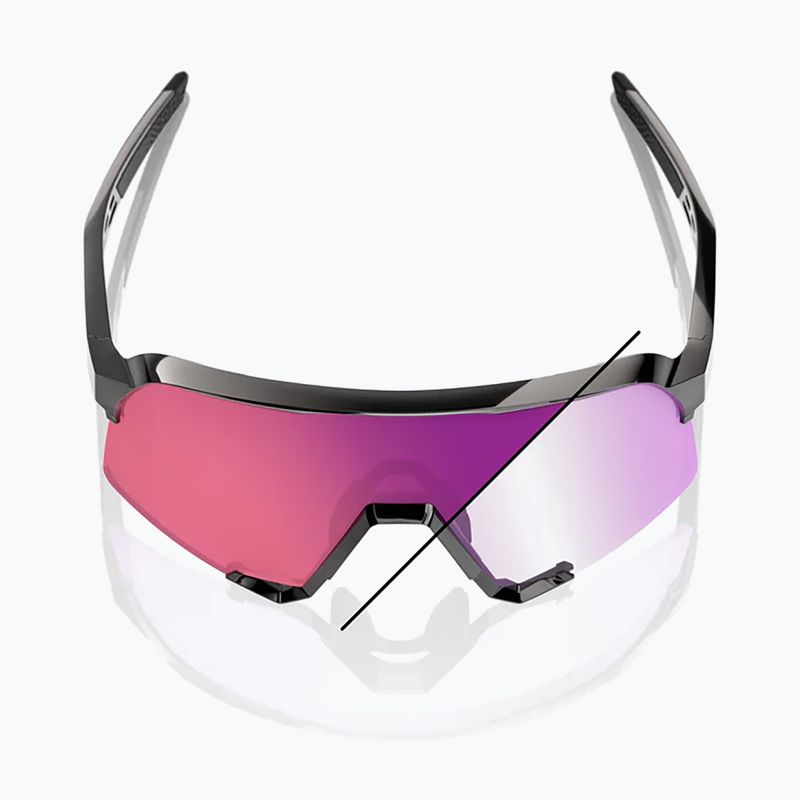 Окуляри сонцезахисні 100% S3 LE gloss black/purple flash mirror photochromic 3