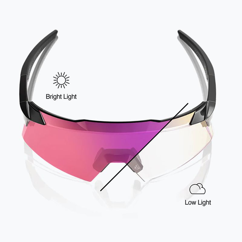 Окуляри сонцезахисні 100% Aerocraft gloss black/purple mirror photochromic 3