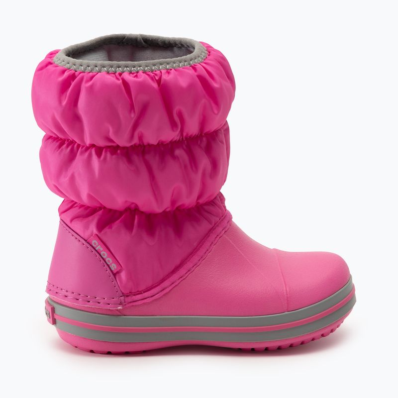 Дитячі снігоступи Crocs Winter Puff Kids електричні рожеві / світло-сірі 2