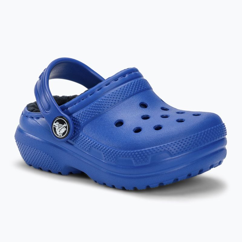 Дитячі шльопанці Crocs Classic на підкладці з синім болтом 2