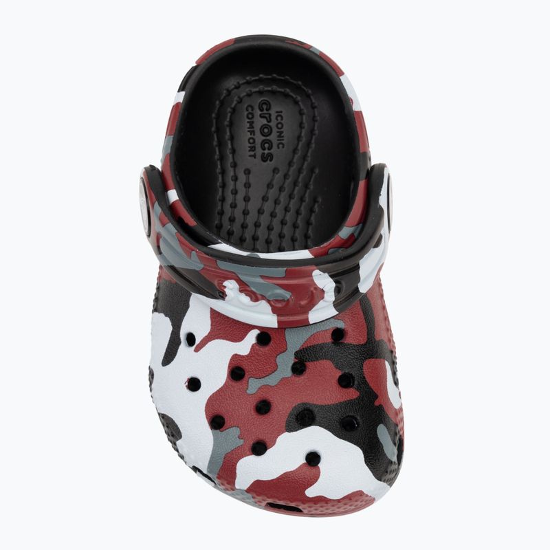 Шльопанці Crocs Classic Camo Clog Toddler чорні/червоні 6