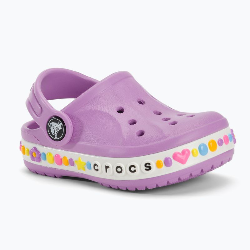 Шльопанці дитячі Crocs Bayaband Charm Band Clog Toddler orchid