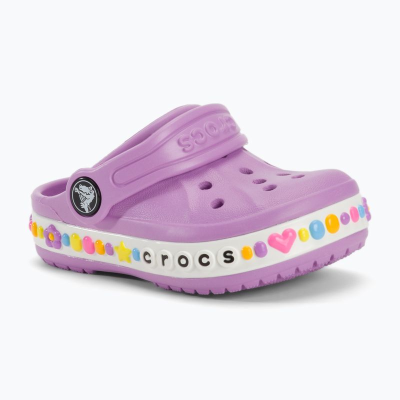 Шльопанці дитячі Crocs Bayaband Charm Band Clog Toddler orchid 2