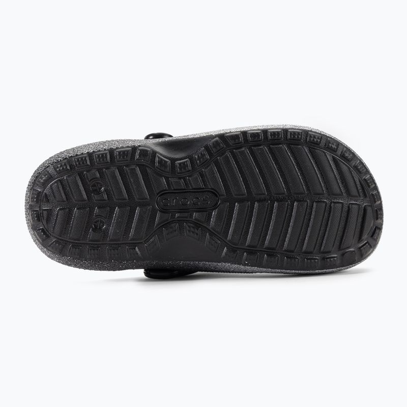 Шльопанці Crocs Classic Glitter Lined Clog чорні/сріблясті 6