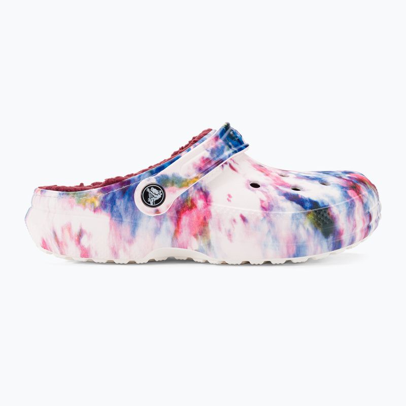Жіночі шльопанці Crocs Classic на підкладці Tie Dye Clog бордо/мульти 3