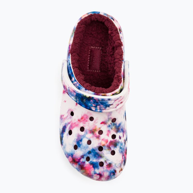 Жіночі шльопанці Crocs Classic на підкладці Tie Dye Clog бордо/мульти 7
