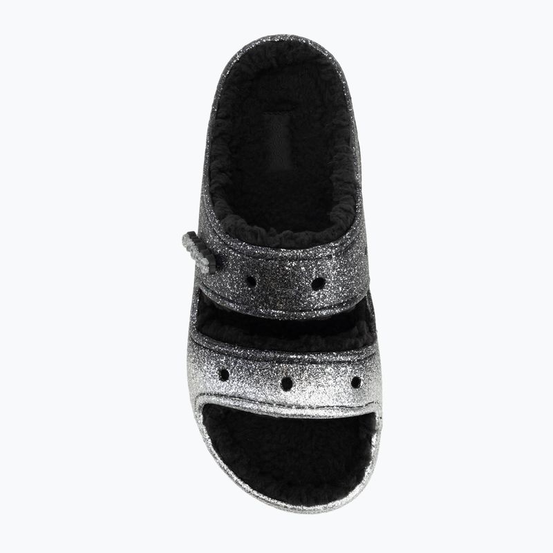 Шльопанці Crocs Classic Cozzzy Glitter Sandal black/silver 5