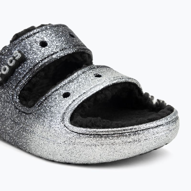 Шльопанці Crocs Classic Cozzzy Glitter Sandal black/silver 7
