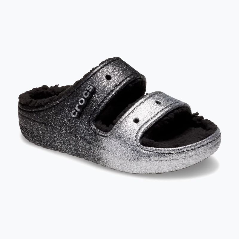 Шльопанці Crocs Classic Cozzzy Glitter Sandal black/silver