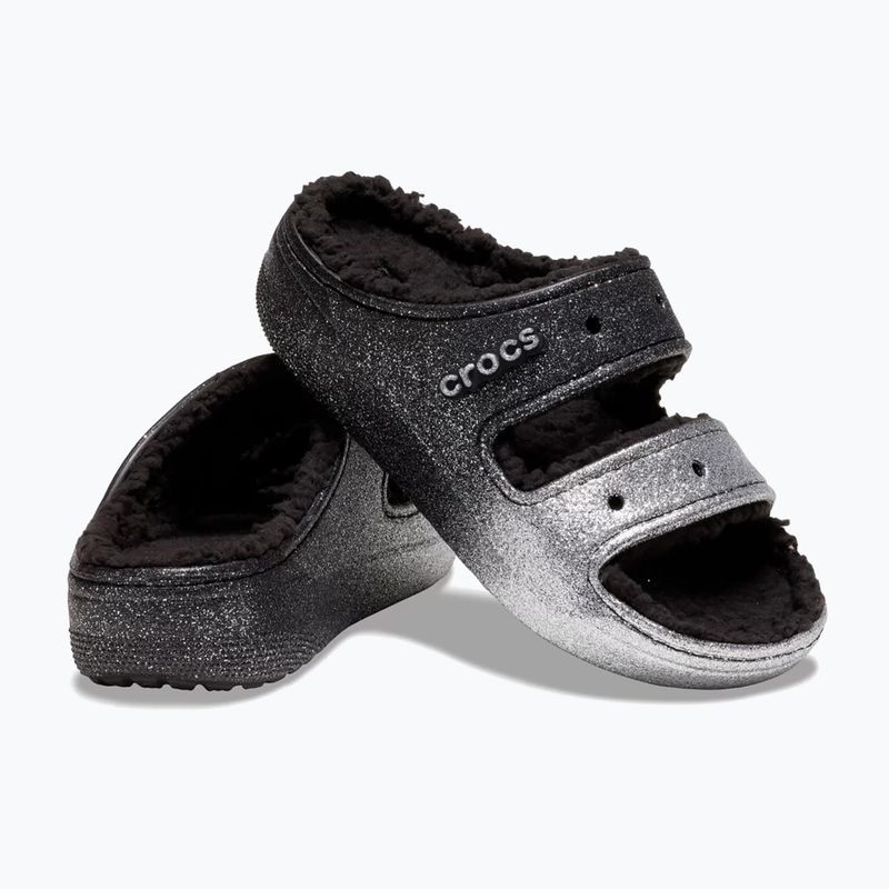 Шльопанці Crocs Classic Cozzzy Glitter Sandal black/silver 3